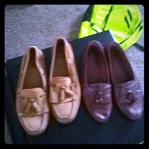 2 pair of dress shoes. 1 size 11. 1 size 10